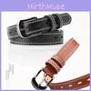 Pu Leather Belt With Double Line Decor For Women And Men Stylish Waist Accessory