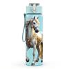1PC Standing Horse Animal Print 750ml Color Plastic Sports Water Bottle Leakproof Flip Straw Lid Suitable for Sports Office Home Use