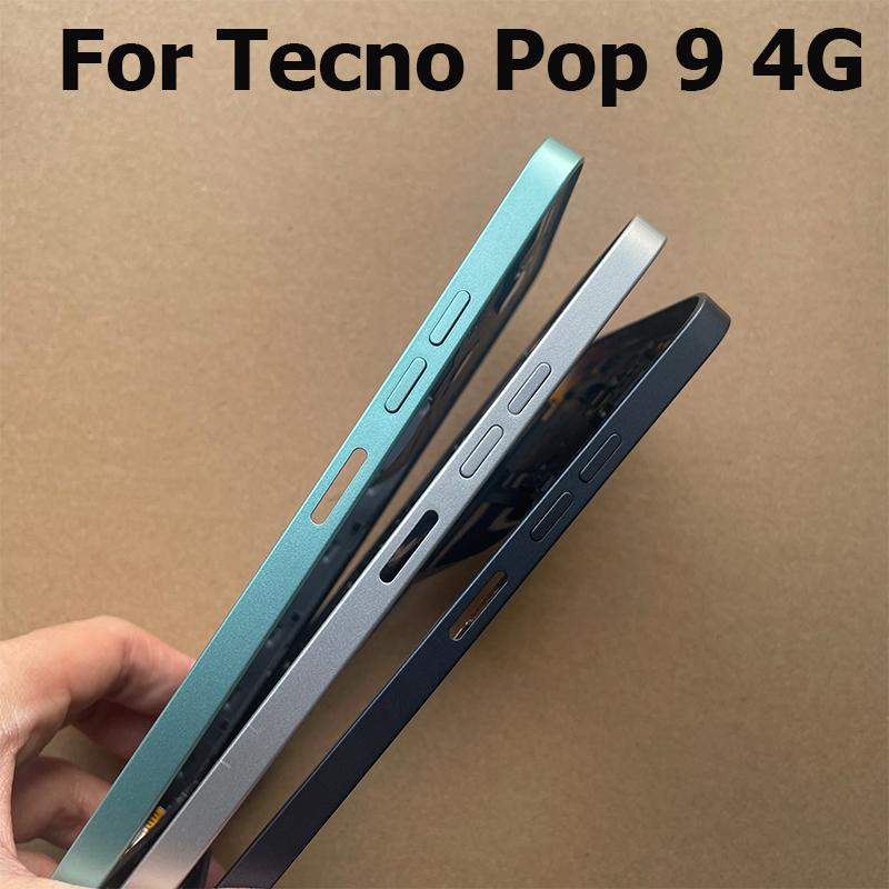 6.67" For Tecno Pop 9 4G Middle Frame Front Bezel Faceplate Frame With Side Button Repair Spare Parts