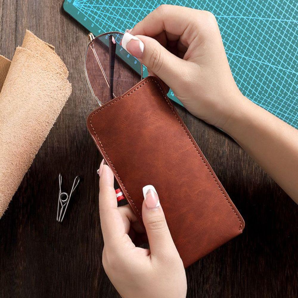 Сплошной цвет из искусственной кожи, сумка для очков, защитный чехол для солнцезащитных очков на открытом воздухе