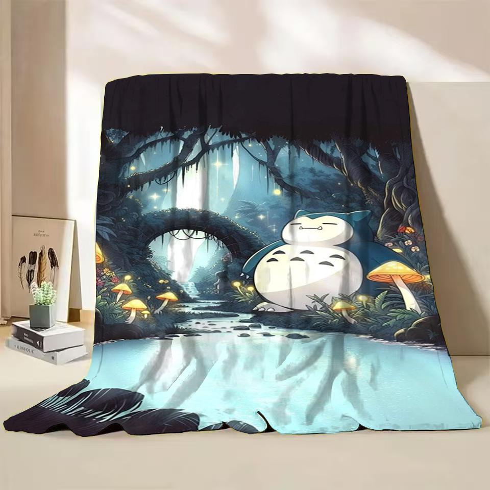 Фланелевое пушистое флисовое одеяло Pokemon Snorlax для дома, спальни, кровати, дивана, офиса, детское покрывало, взрослое мягкое одеяло, милый подарок для ребенка