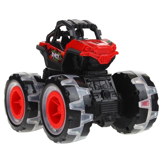 Monster Truck Samochód Terenowy Jeep Auto Off Road Dźwięk Światło Czerwony