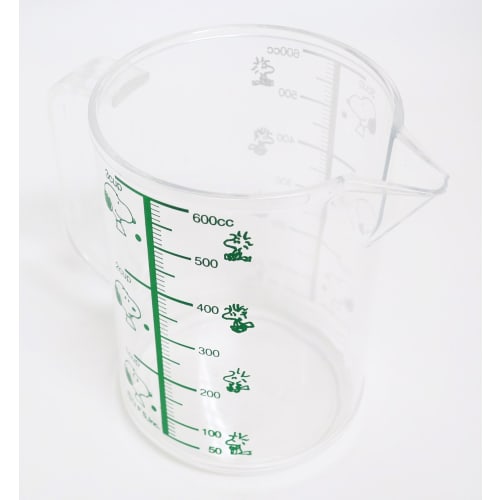 OSK Snoopy Woodstock Measuring Cup, Large, 600ml, Made in Japan, Graduated Measuring Cup, Boiling Water Safe, with Handle, Cute, Stylish, Easy to Use,