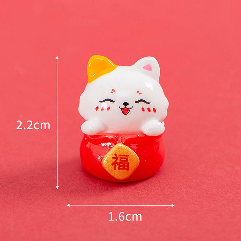 Cute Cat Mini Figurines Cartoon Lucky Cat Small Ornaments Creative Mascot Landscape Decoration Home Decoration Toys Gifts