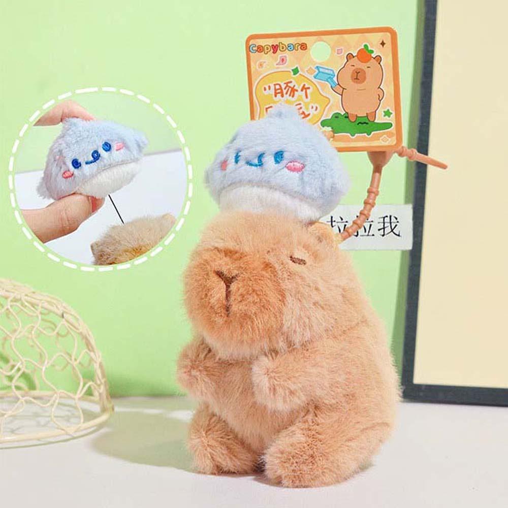 Брелок-шнурок для вытягивания, Куклы капибары, Мягкий мультяшный брелок капибары, Плюшевый кулон в виде животного, Подарки