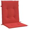 Coussins de chaise de jardin à dossier bas - vidaXL - Rouge - Lot de 6