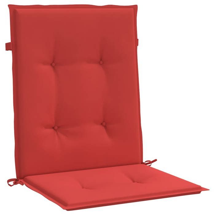 Coussins de chaise de jardin à dossier bas - vidaXL - Rouge - Lot de 6