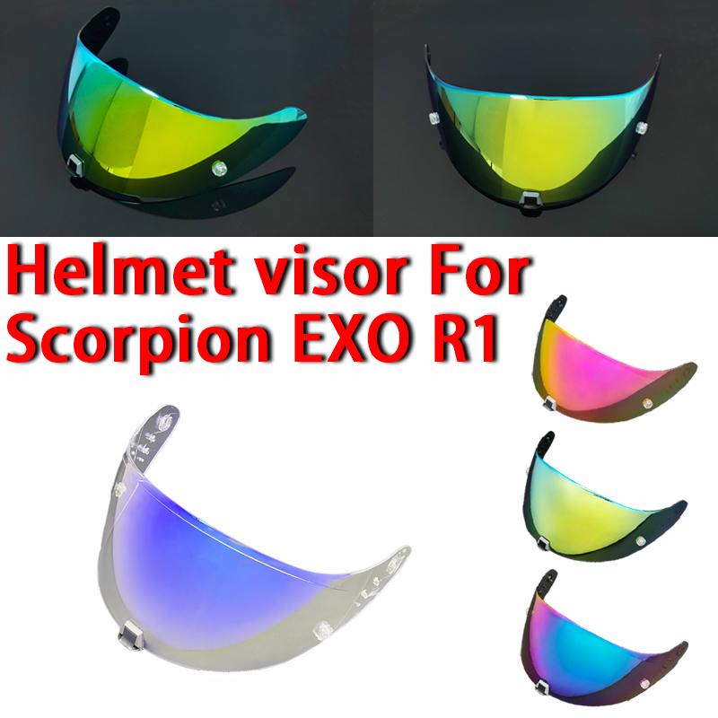 Линза для шлема R1 для SCORPION EXO R1 высокая прочность высокая стойкость УФ-защита Электролитическое покрытие Визор Аксессуары для мотошлема
