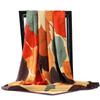 2022 New Design 90 *90cm Elegant Silk Scarf Square Satin Women Head Hair Female Office Lady Shawl Chiffon Foulard Bandana Muffler