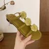 Fashion 2024 Summer New Open Toe Sandals Women Roman Style Cute Flat Sandals for Women Chunky Low Heel Wedge Design Elegant Dress Shoes