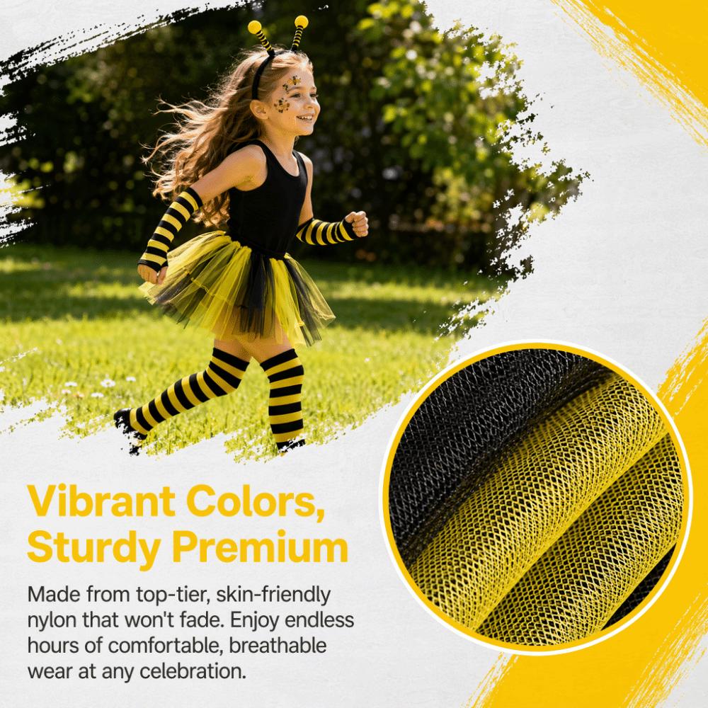 Tutu Skirt Bumblebee Costume Striped Knee Stocking Honey Bee Costume Bee Costume Set For Women