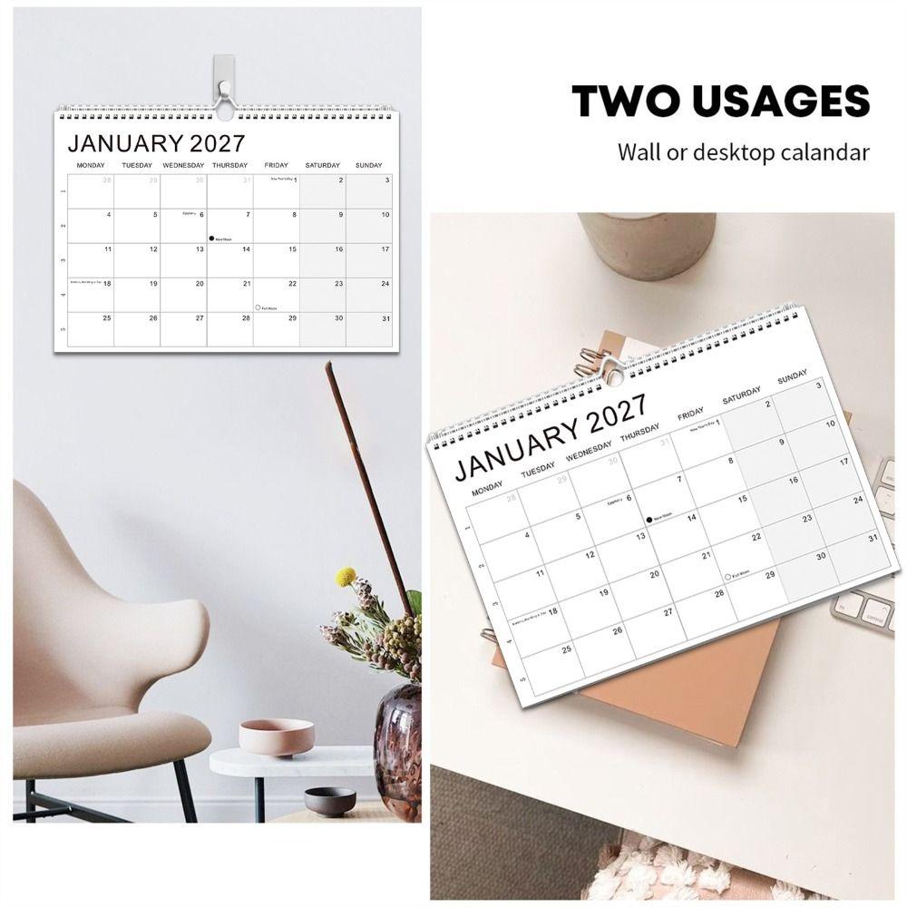 July.2026 - Dec. 2027 English Calendar Thick Paper Monthly Planner Calendar Wall Calendar Home