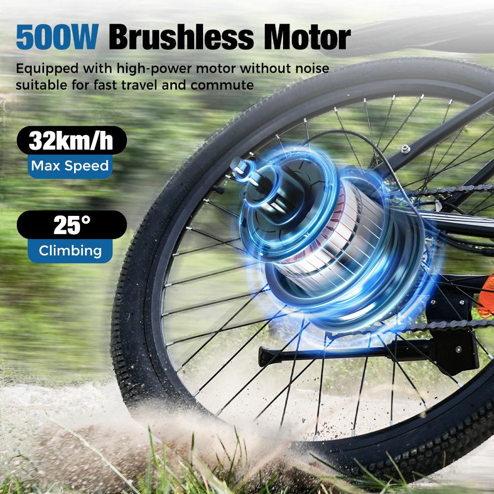 Электрический велосипед AgileRide EB3 500 Вт 10,4 Ач 100 км Макс. дальность 32 км/ч Скорость 26 дюймов Складной электрический велосипед