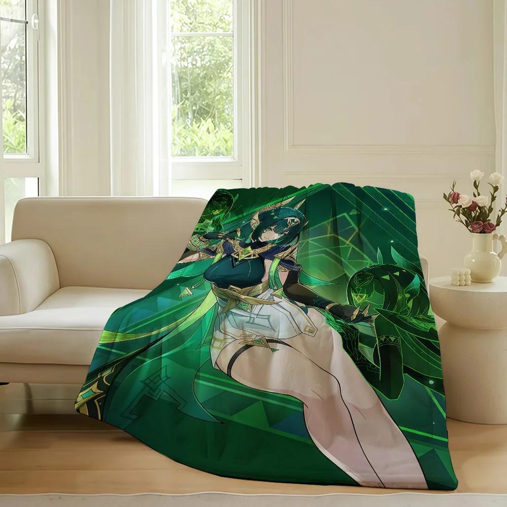 Genshin Impact Nefer Blanket for Sofa Bed Office Travel  Soft Warm Fleece for Sleeping Reading Camping Flying