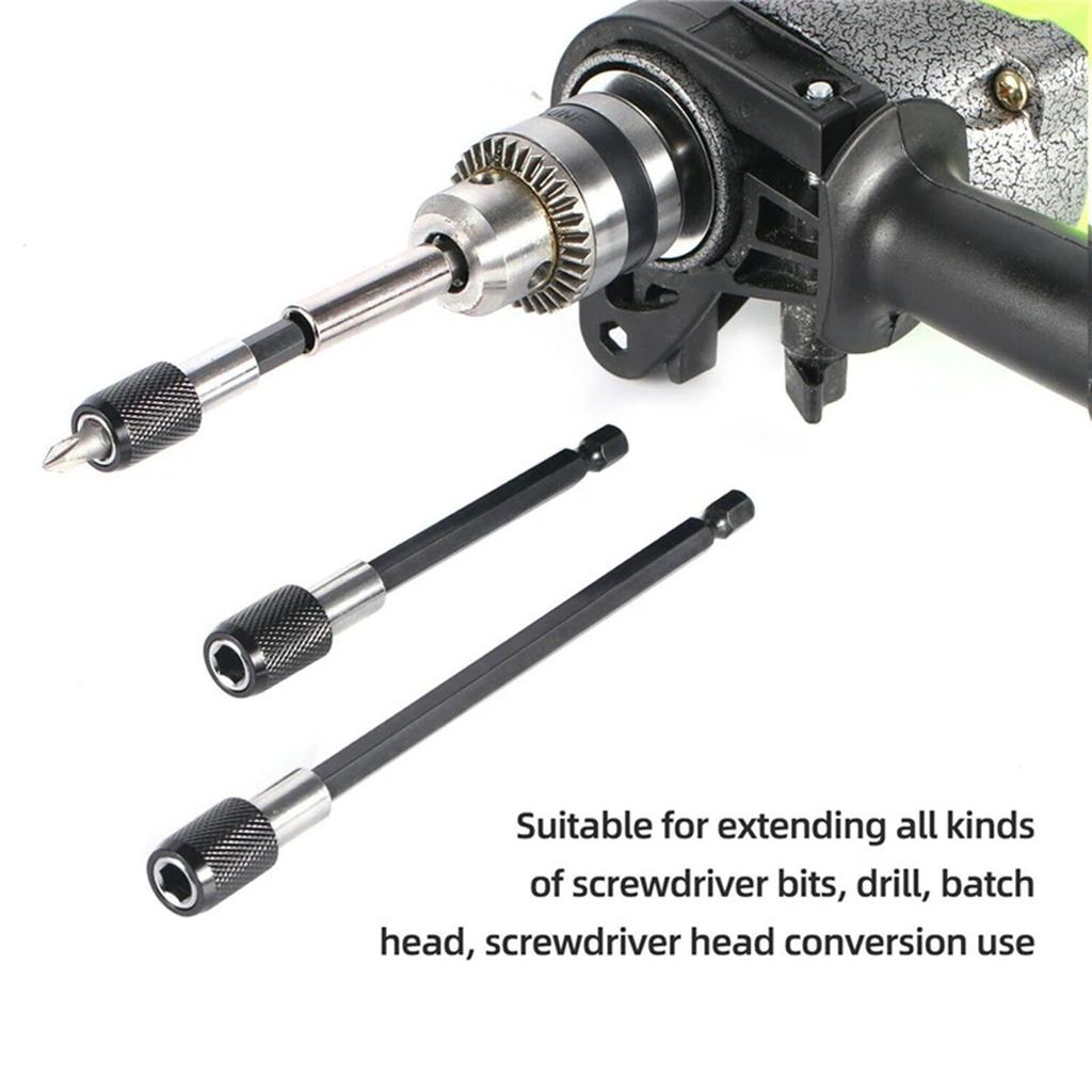 3Pcs Screwdriver Extension Bits Quick Release 1/4 Hex Shank Holder Drill Bit Magnetic