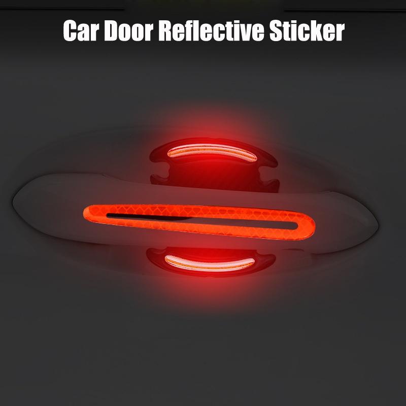 4 шт., светоотражающая 3D универсальная наклейка на дверь автомобиля, клейкая лента, открытые наклейки, предупреждающий знак, ночное безопасное вождение, освещение, светящийся декор, наклейки на автодвери