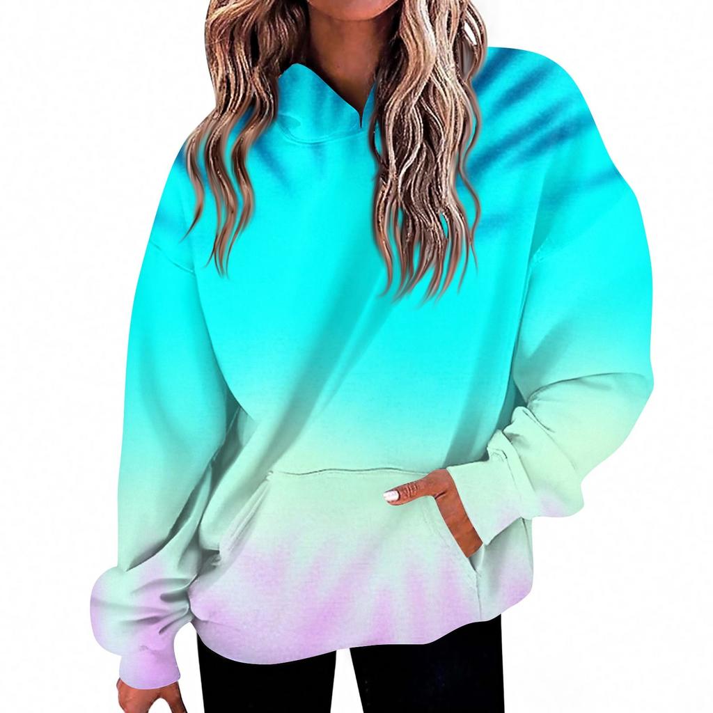 Женская мода Повседневный топ с V-образным вырезом и длинными рукавами с принтом