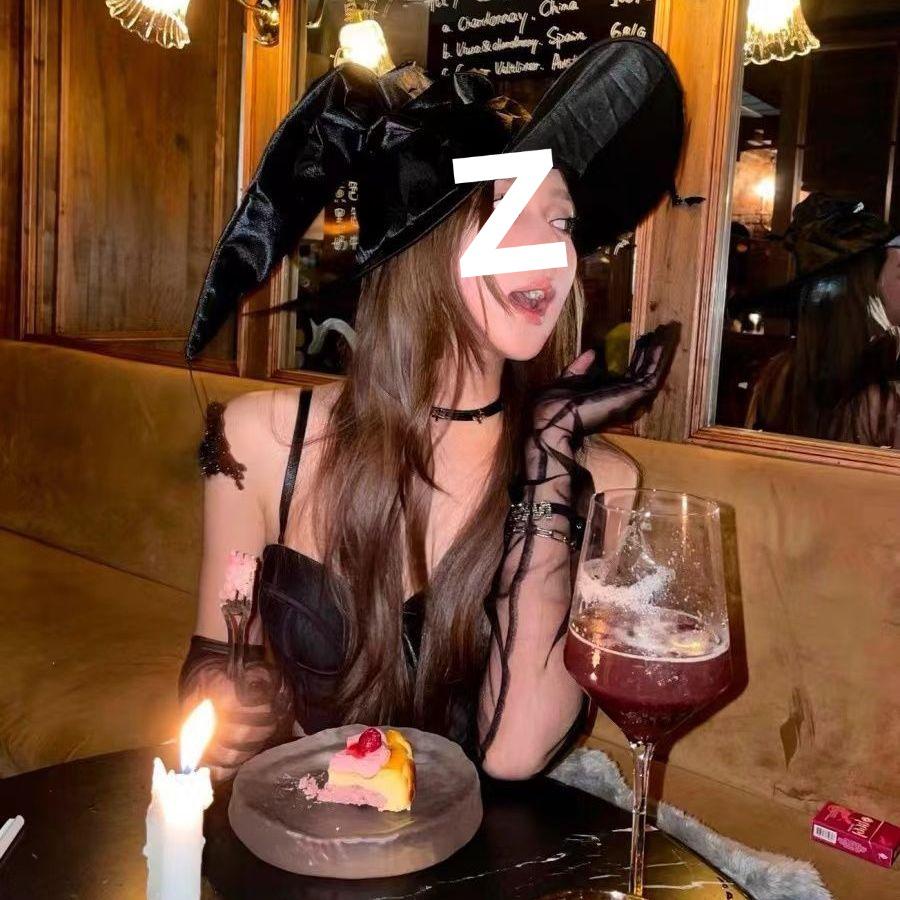 Темная шляпа ведьмы COS реквизит для костюма на Хэллоуин с широкими полями