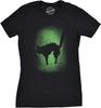 Женская Светящаяся Кошка Светящаяся в Темноте Крутая Хэллоуинская Футболка Смешная Футболка с Котенком