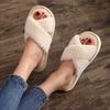 Cross-belt Women's Fluffy Slippers, Open Toe Slippers, Home Women's Thermal Cotton Slippers