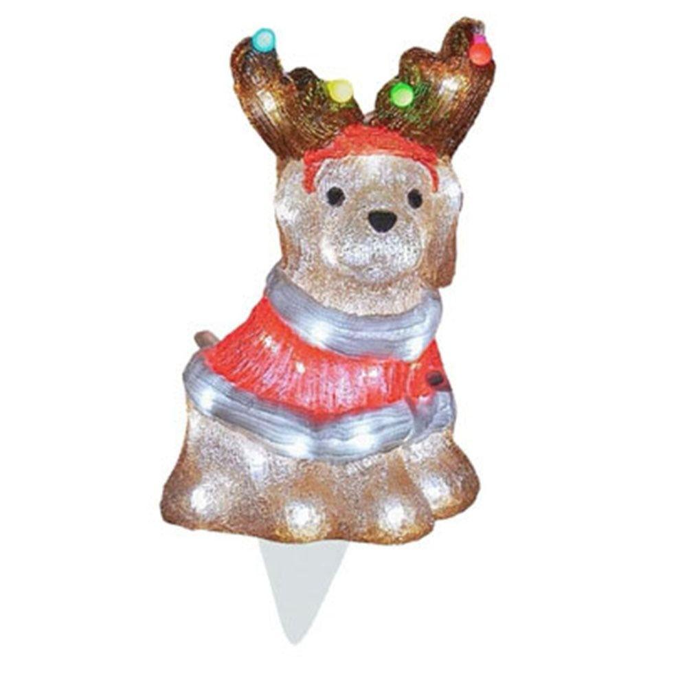 New Realistic Christmas Light-Up Ornaments Acrylic Creative Yard Sculpture Light With Light Christmas Dog Light String