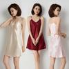 Women's Summer Silk-Style Nightdress: Sexy, Adjustable Straps, One-Piece