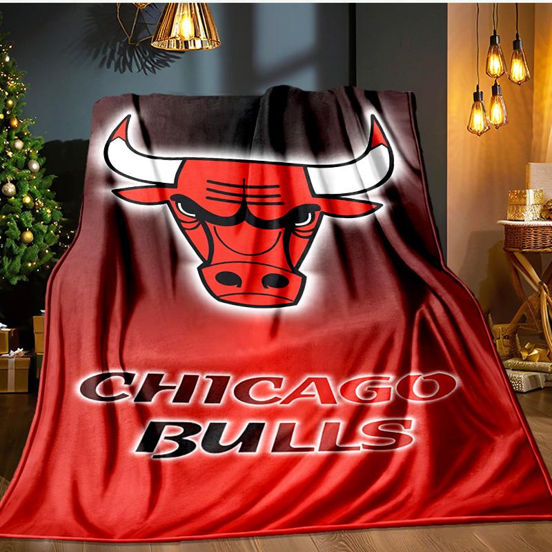 Плед Red Bulls Basketball Фланелевый плед для дивана, для дома, кемпинга, гостиной, офиса, кресла и кровати Мягкий подарок на день рождения