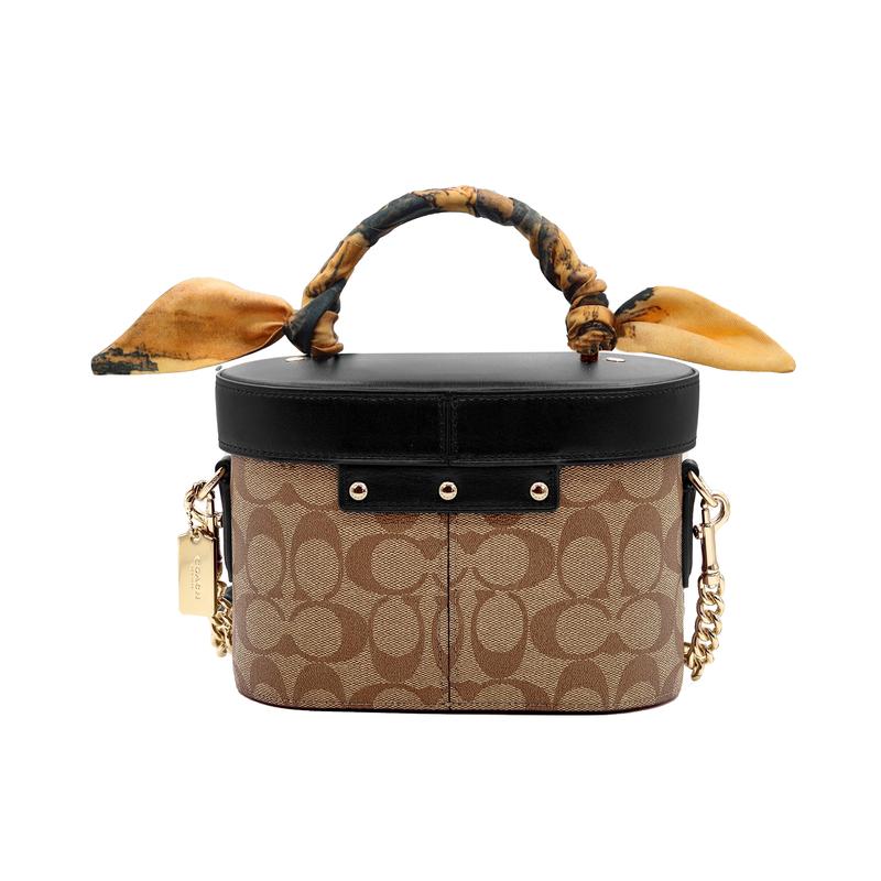 COACH handbag [Customized bag] Kay 20 Brown Bear Fashion Retro Classic Full Print Logo Hand-painted Sweet Rabbit Ornament Shirley Rose Soft pudding
