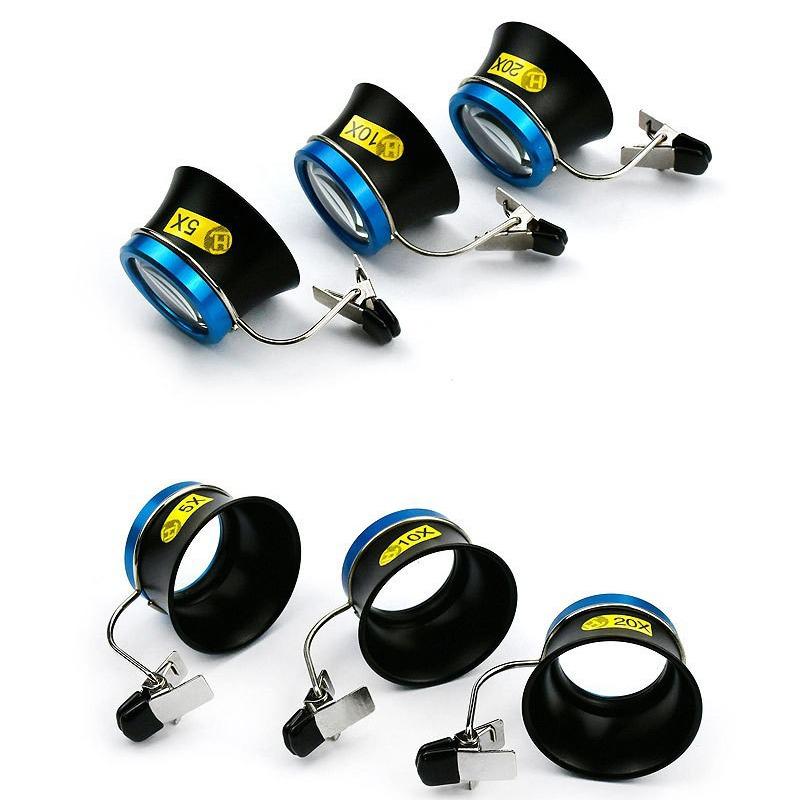 Clip-on Watch Repair & Jewelry Loupe Magnifier - 5X, 10X, 20X