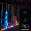 Programmable Colorful Smart LED Window Hanging Curtain Lights,400 RGB APP Remote Control DIY Text and Pattern Fairy Garland Home