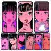Супер милый аниме-чехол для мобильного телефона с девушкой для Redmi Note 10 11 11S 11E 7 8 8T 9 9S 9T Pro Plus 4G 5G черный мягкий чехол Fundas