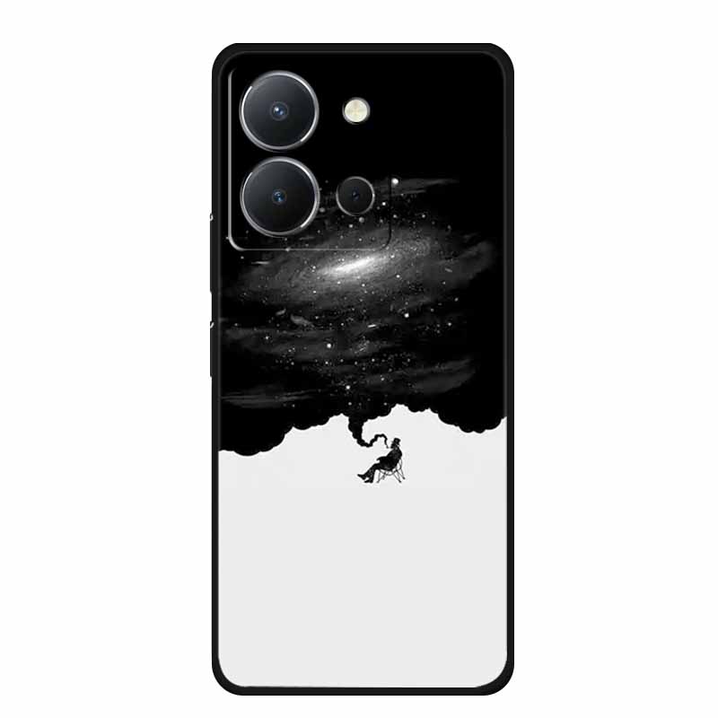 Для Vivo Y36 4G Чехол Роскошный ТПУ Мягкий Силиконовый Чехлы для Телефона Задняя Крышка Для VivoY36 4G Русская Версия Ударопрочный Цветы Новый Funda