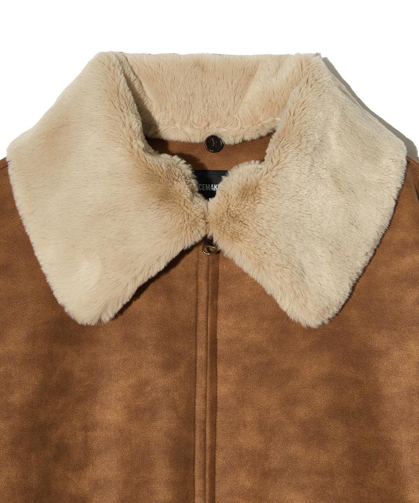 Peace Maker [2Type] Suede Mustang Padded Blouson (Light Brown)