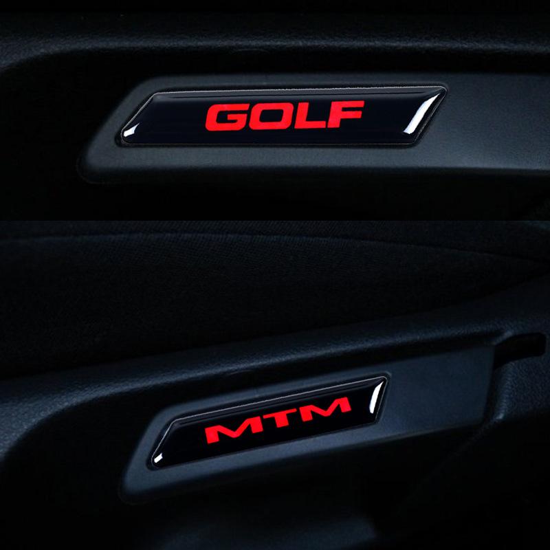 2Pcs 3D Car Seat Lift Button Stickers R Line Rline Badge Decorative Stickers For VW Golf 6 8 GTI MK6 MK8 Touran Mtm Accessories