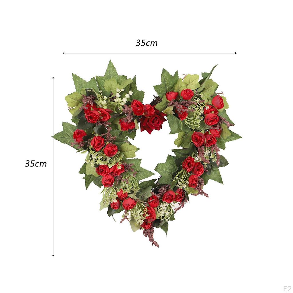 Венок ко Дню святого Валентина, подарок на день Святого Валентина, декор в форме сердца, подвесной для двери