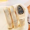 1pc-Serpentine Luxury Fashionable Women's Quartz Watch: High-quality Diamond Inlaid Wrist Masterpiece