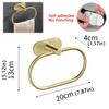 1PC Stainless Steel Bathroom Towel Ring Holder Wall Mounted Self Adhesive Rack for Towels No Drill Installation Gold Towel Rack