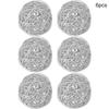 6Pcs Decorative Rattan Balls Ornaments Wedding Christmas Birthday Party Decoration (Silver)
