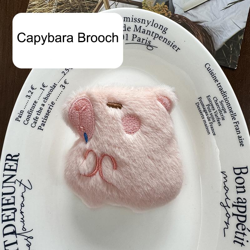 Милый мультфильм капибара плюшевый брелок кулон мягкая капибара брошь милый новинка рюкзак украшения аксессуары подарки