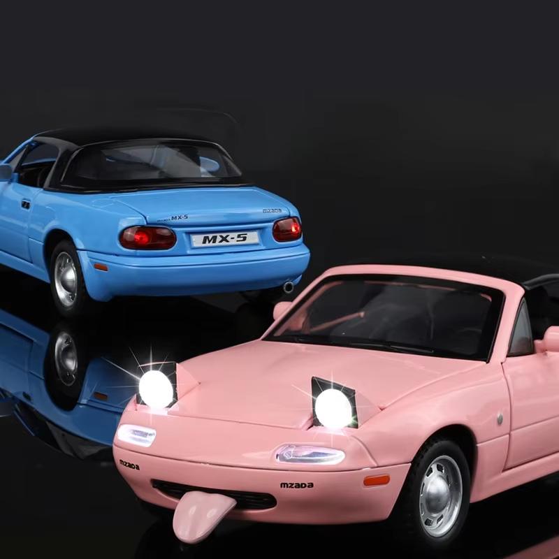 Новый 1:24 Mazda Miata MX5 MX-5 литая модель автомобиля из литого металла миниатюрная машина со звуком и светом детская игрушечная машинка подарок