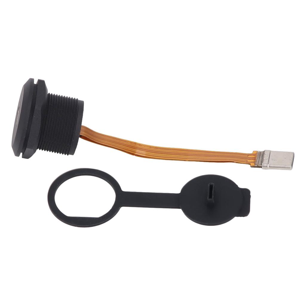 Type C 3.1 Female To Male Panel Mount Adapter 0.1m FPC Cable IP67 Threaded USB C 3.1 Panel Mount