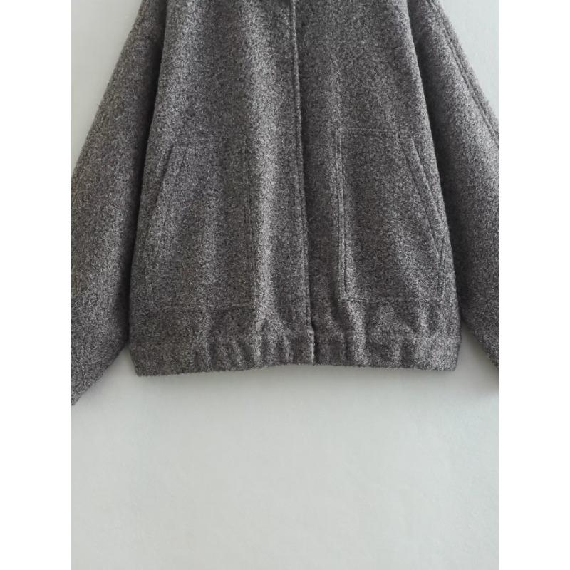 DAFIFY Женская мода повседневная однотонная принтованная куртка и пальто с длинным рукавом и воротником-стойкой на осень-зиму