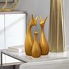 Muted Metallic Matte Gold Home Decor Lucky Deer Family Ceramic Figurine | Launched for The First Time In India - (Set of 3, Gold)