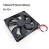 120mm 12cm 12025 DC Fan 5V 12V 24v 120mm*120mm*25mm Cho'tkasiz Sovutgich Fan moyli 2PIN PC Kompyuter Korpusi Sovutgichi 12cm 0.1A