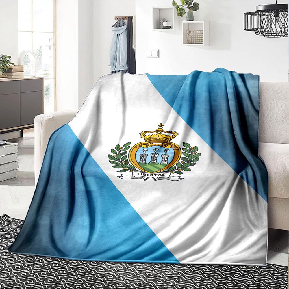 San Marino Print Flannel Blanket High Quality Warm Comfortable Cover for All Seasons Perfect for Gifts Home Decor