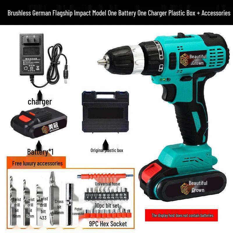 German Industrial Rechargeable Dual-Speed Impact Lithium Battery Hand Drill