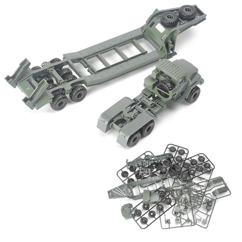1/72 Ukraine KRAZ-260B Semi-Trailer Tractor Military Vehicle Toy Building Blocks Car Assembly Model Kit Gift DIY Army