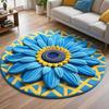 3D Sunflower Area Rug Absorbent Quick Dry Plush Diatomaceous Earth Floor Mat Non-slip Living