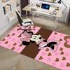 Minnie Mouse,Pink,Hearts Office Carpet Soft Polyester Entrance Carpet Washable Non-slip Machine Washable Indoor Carpet Living Room Bedroom D