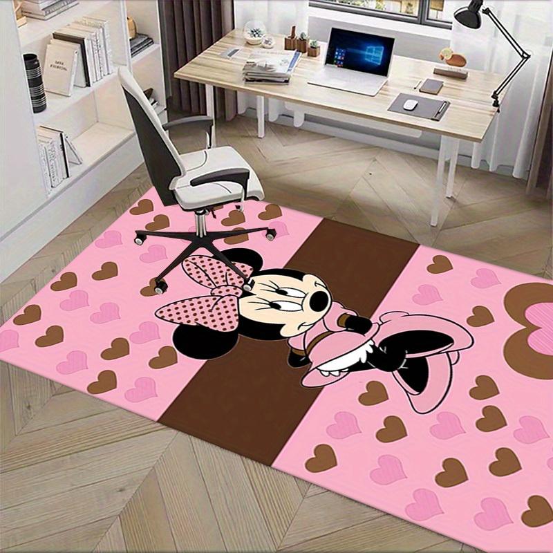 Minnie Mouse,Pink,Hearts Office Carpet Soft Polyester Entrance Carpet Washable Non-slip Machine Washable Indoor Carpet Living Room Bedroom D